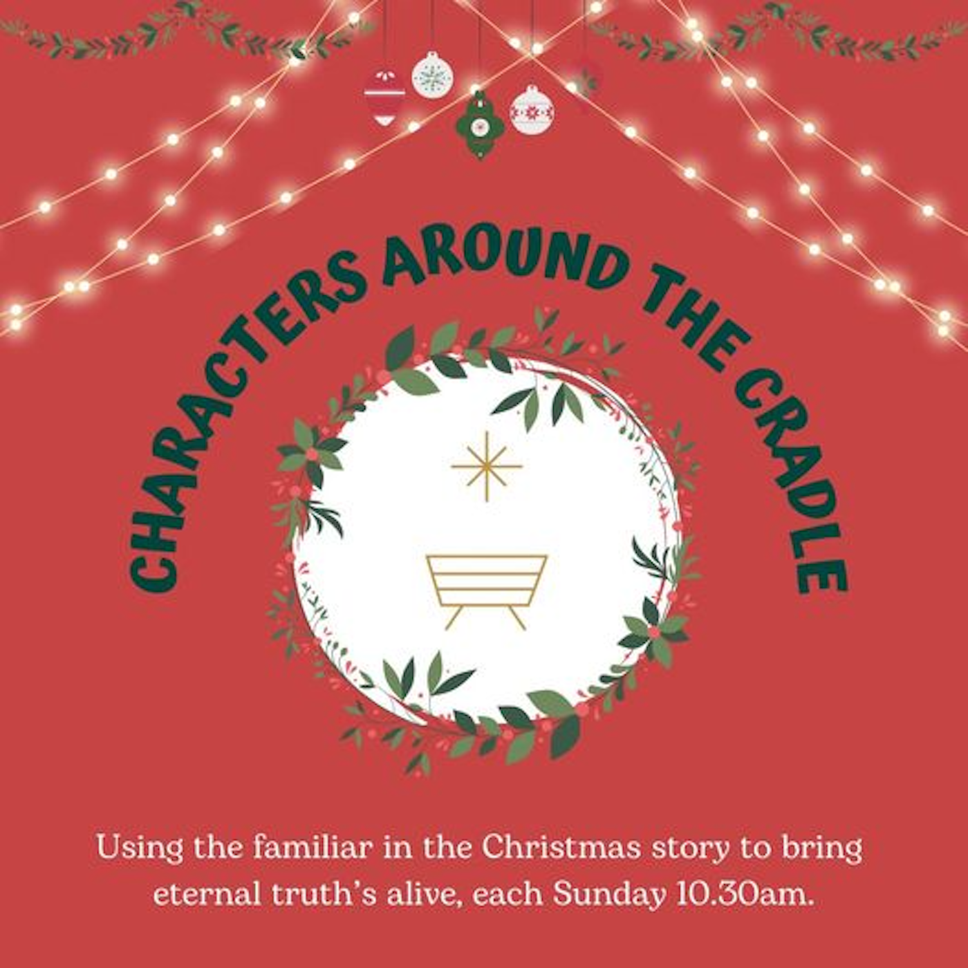 Characters around the cradle