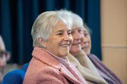 Congregation members enjoying Sunday worship at Derryvolgie Church, Lisburn.