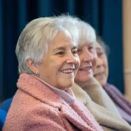 Congregation members enjoying Sunday worship at Derryvolgie Church, Lisburn.